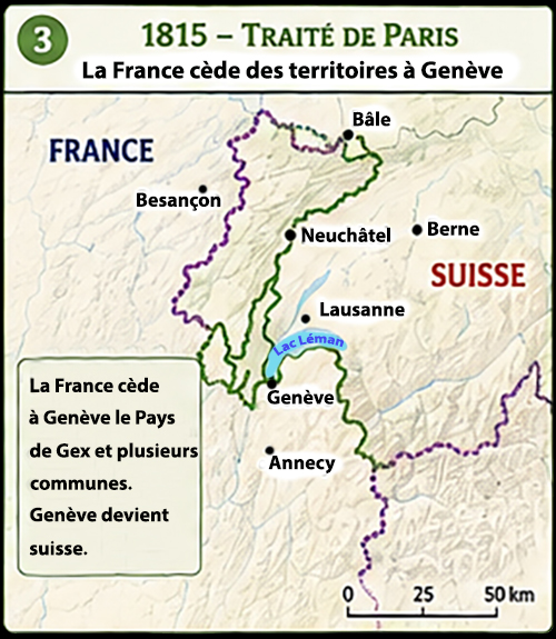 Carte : 1815, Traité de Paris